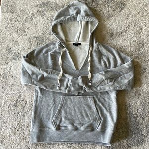 J. Crew XS Garment-dyed V-neck cotton terry hoodie